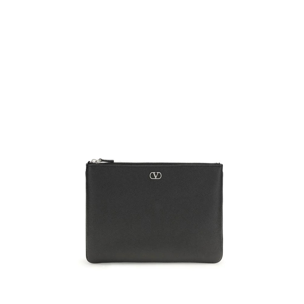 Valentino Garavani Black Calf Leather Bos Taurus Wallet