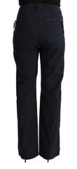 Exte Black High Waist Tapered Cotton Pants