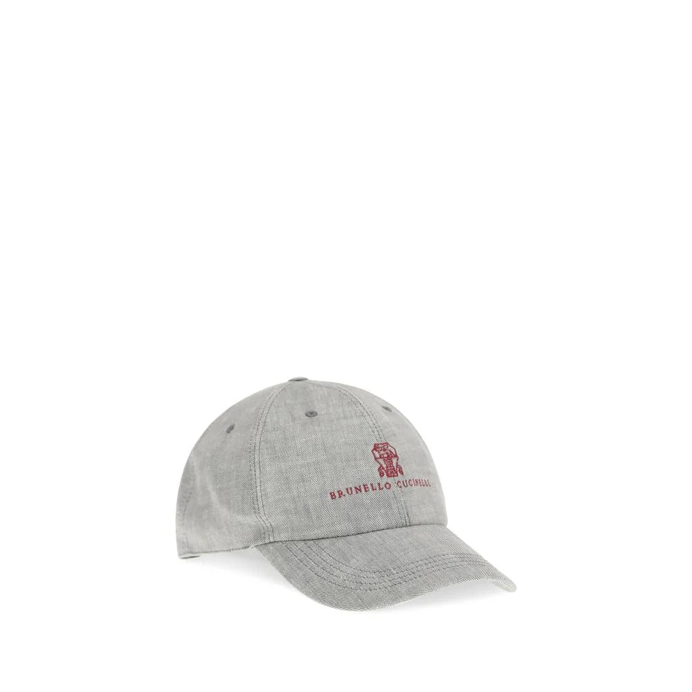 Brunello Cucinelli Gray Linen Cap (Baseball Hat) - M