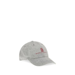 Brunello Cucinelli Gray Linen Cap (Baseball Hat) - M