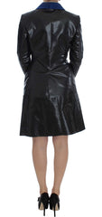 Exte Black Blue Two Piece Suit Skirt & Blazer