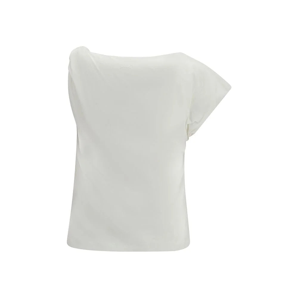 PINKO White Cotton Sleeveles T-Shirt