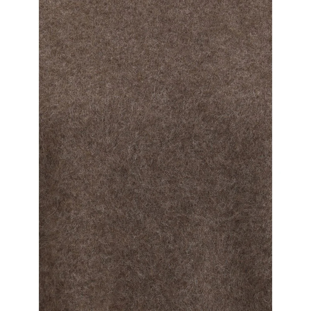 P.A.R.O.S.H. Brown Horsehair Turtleneck - L