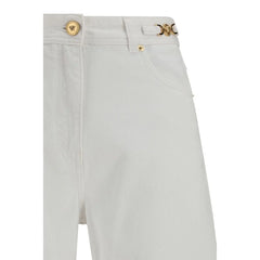 Versace White Cotton Straight-Leg Jeans