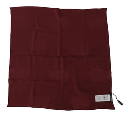 Dolce & Gabbana Maroon Silk Crown Square Wrap Handkerchief Scarf
