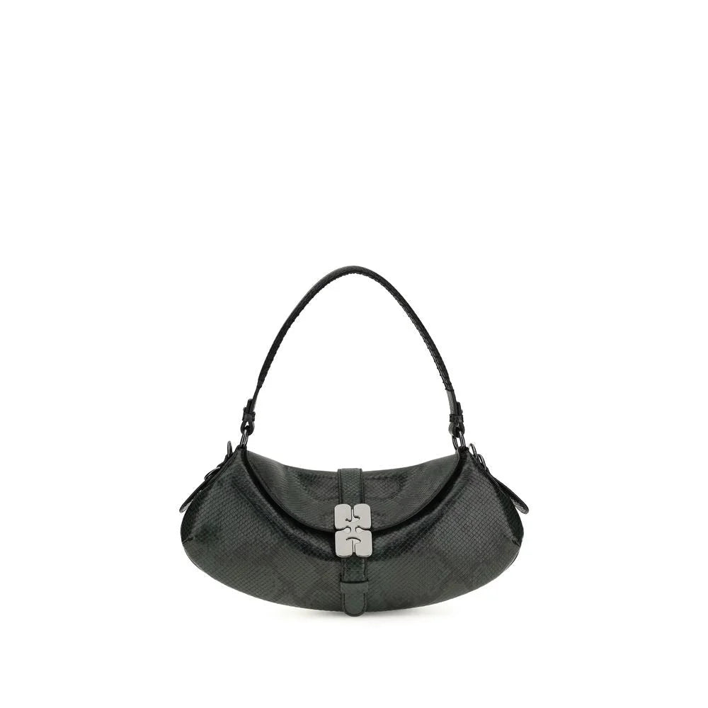 Ganni Blue Recycled Leather Shoulder Bag