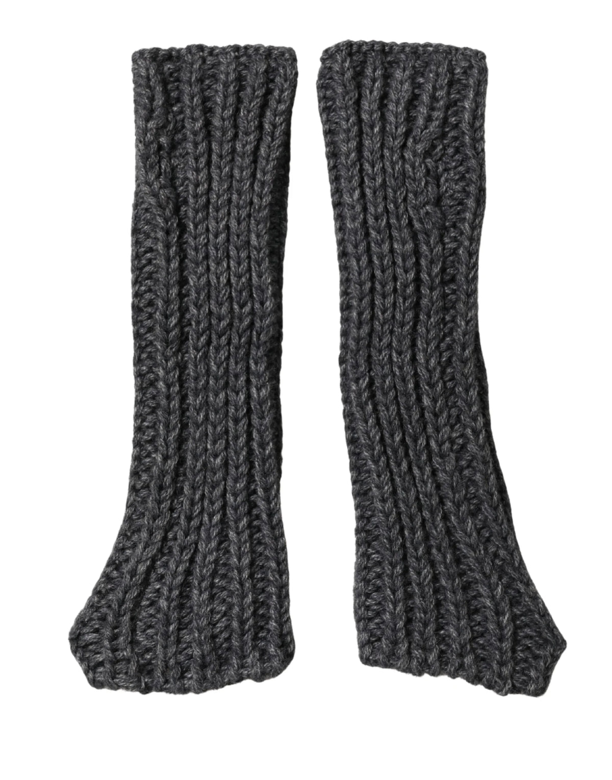 Dolce & Gabbana Gray Acrylic Knitted Fingerless Arm Warmer Gloves - 7|S