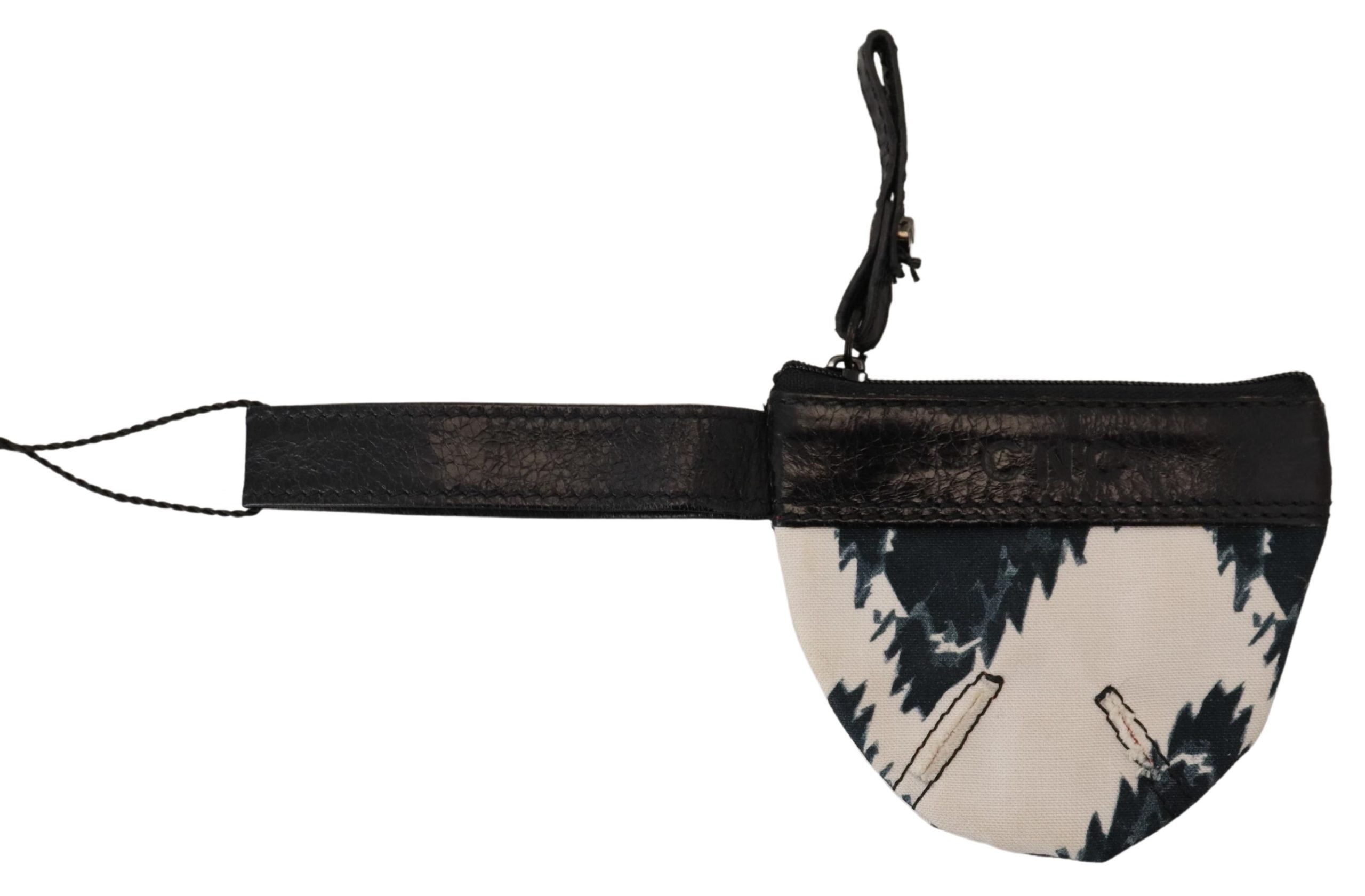 Porte-monnaie en cuir véritable blanc, style costume national.