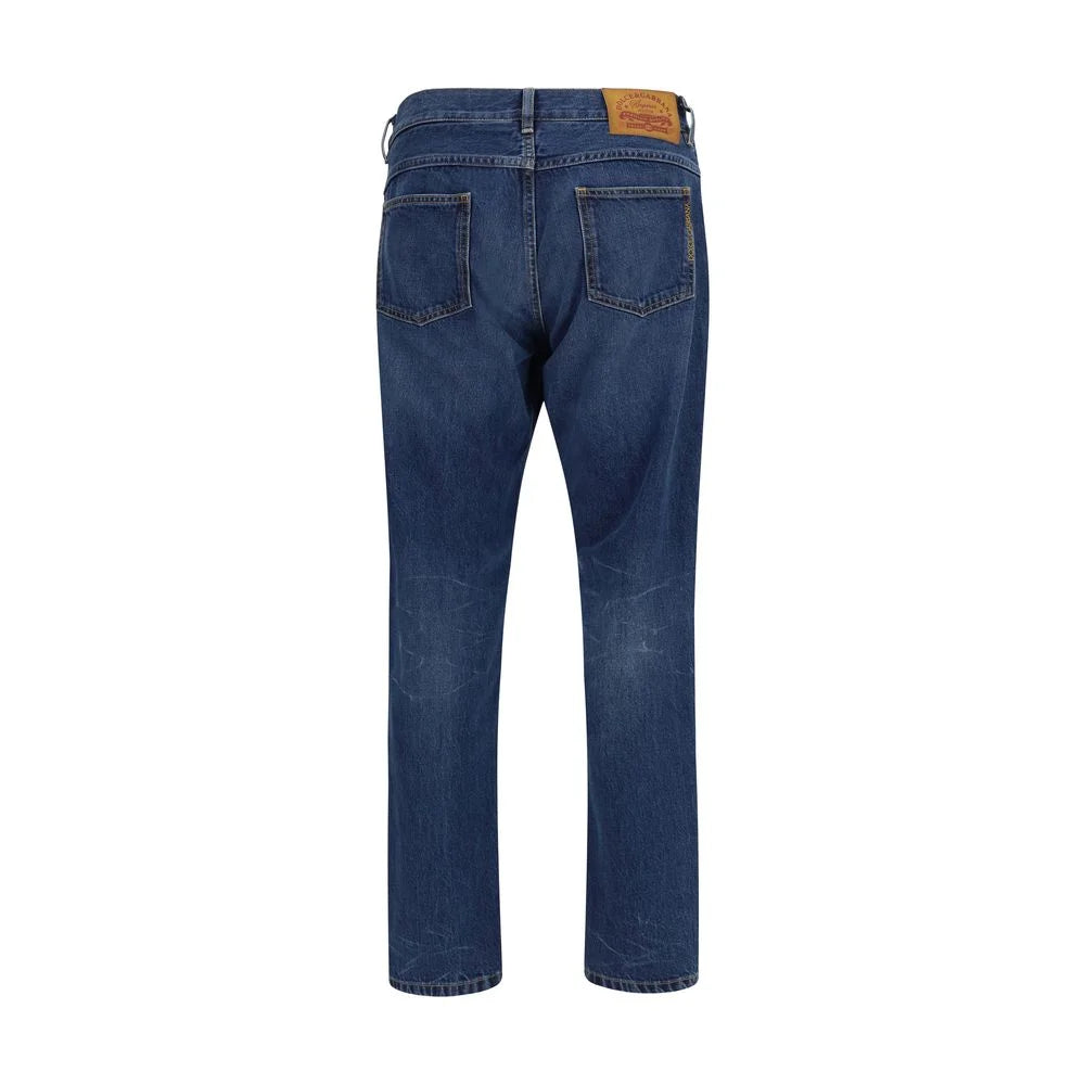 Dolce & Gabbana Blue Cotton Straight-Leg Jeans - IT46 | S