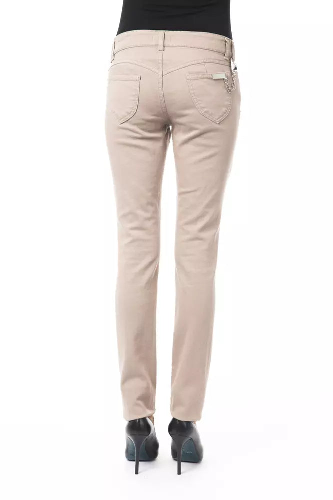 BYBLOS Beige Baumwoll-Damen-Slim-Hose