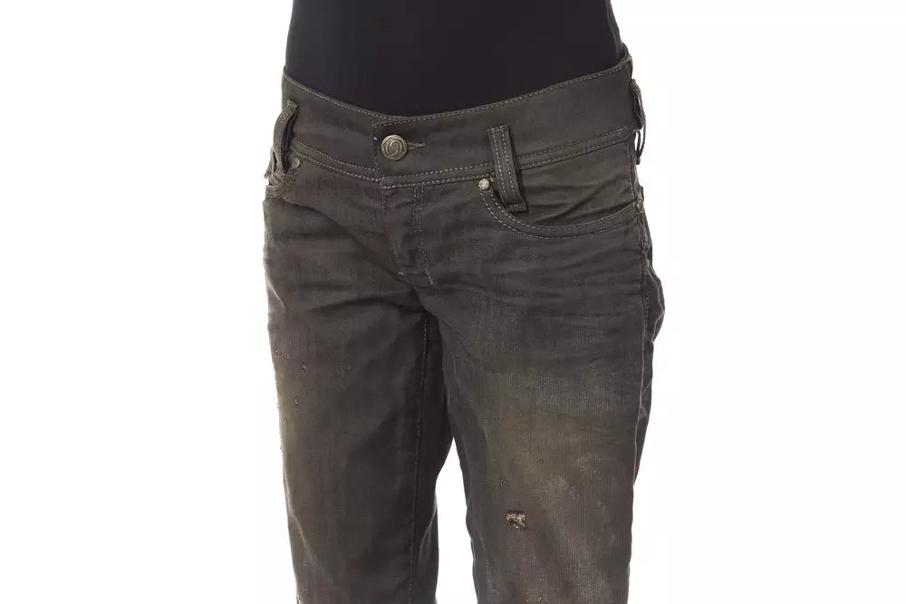 BYBLOS Schwarze Baumwolljeans für Damen, reguläre Passform
