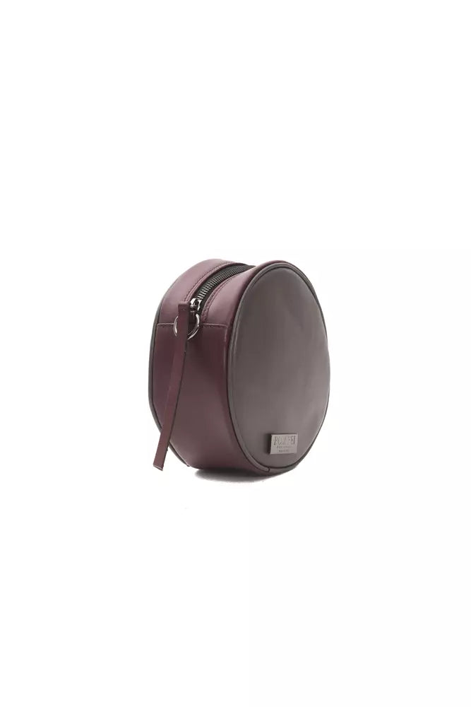 Sac bandoulière ovale petit modèle Pompei Donatella Chic bordeaux