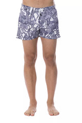Roberto Cavalli Sport Light Blue Polyester Men's Swim Trunk