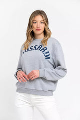 Sweat-shirt Trussardi gris en coton pour femme