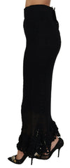 Dolce & Gabbana Black Knitted Cotton High Waist Mermaid Skirt