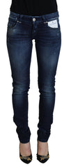 Acht Blue Cotton Low Waist Slim Fit Women Casual Denim Jeans