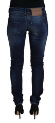 Acht Blue Cotton Low Waist Slim Fit Women Casual Denim Jeans
