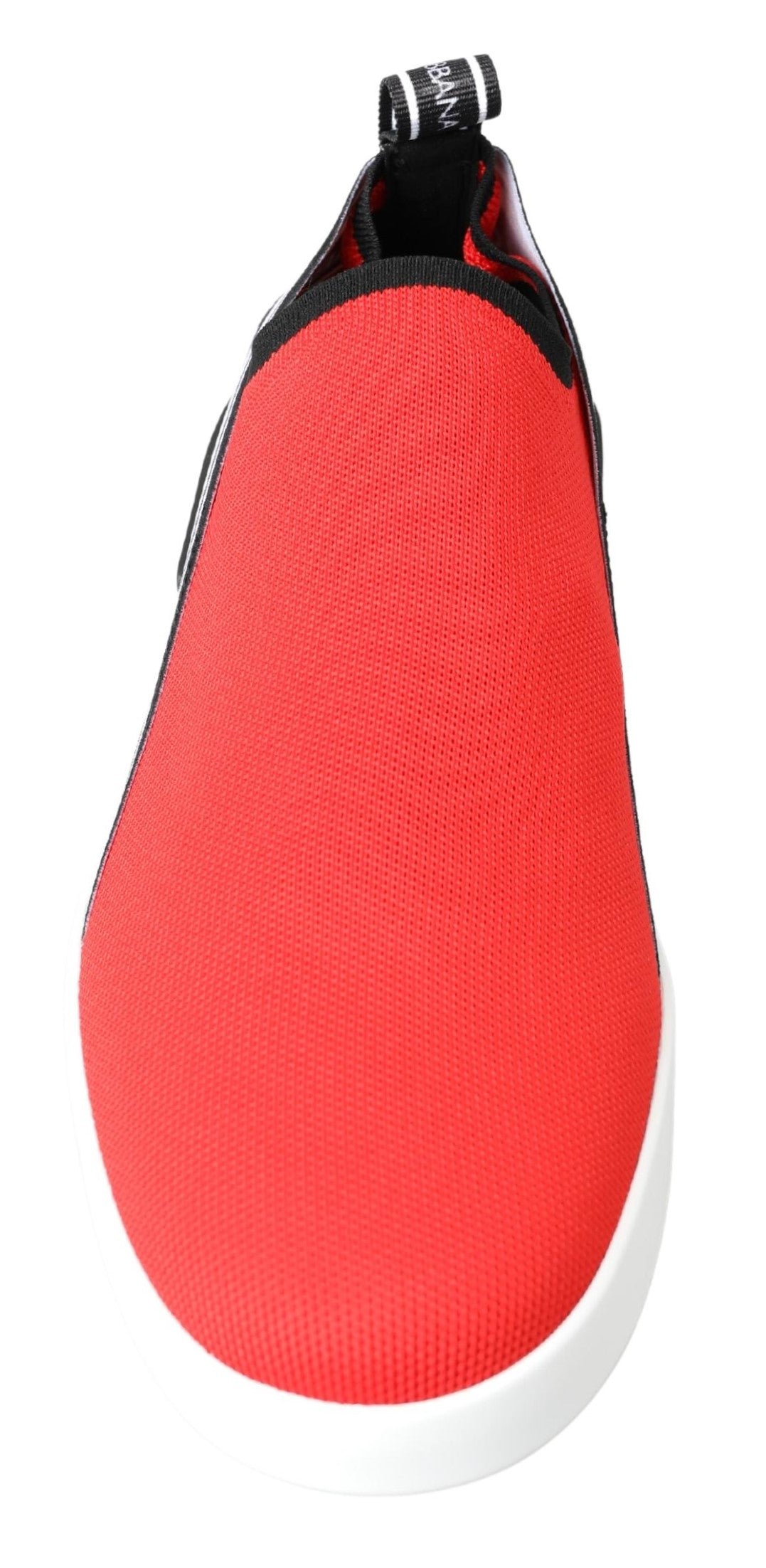 Dolce &amp; Gabbana Rote und weiße flache Sneaker/Loafer