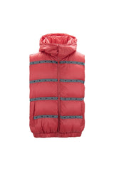 Gilet rouge élégant à logo Versace et capuche amovible