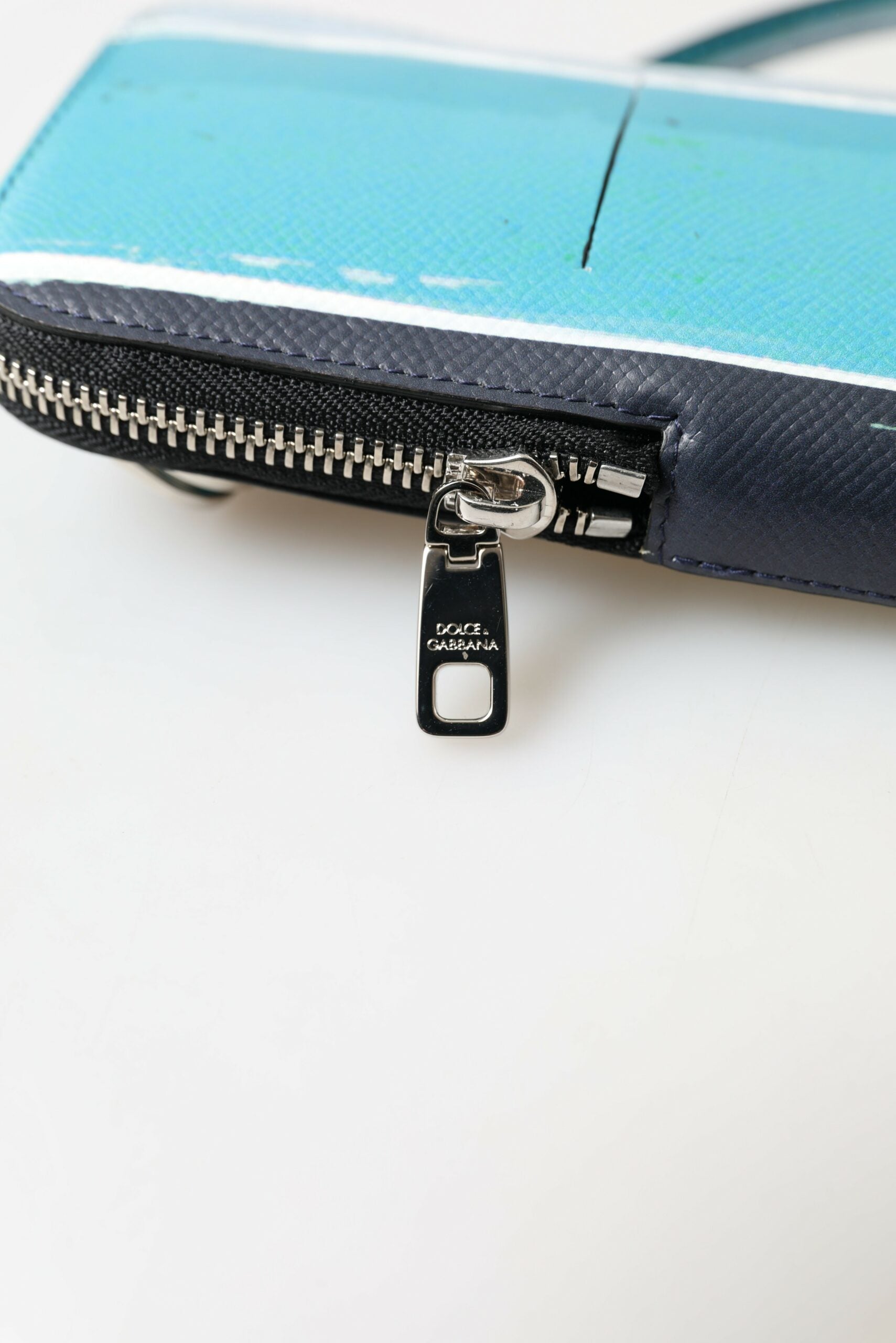 Dolce &amp; Gabbana Sac bandoulière unisexe en cuir bleu, sac pour téléphone