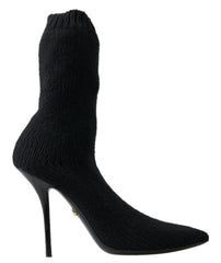 Bottes Dolce &amp; Gabbana noires à talons aiguilles mi-mollet pour femmes