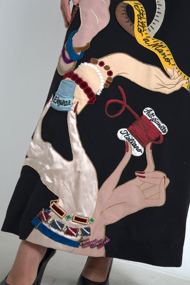 Robe longue Dolce &amp; Gabbana multicolore à manches longues et coupe trapèze