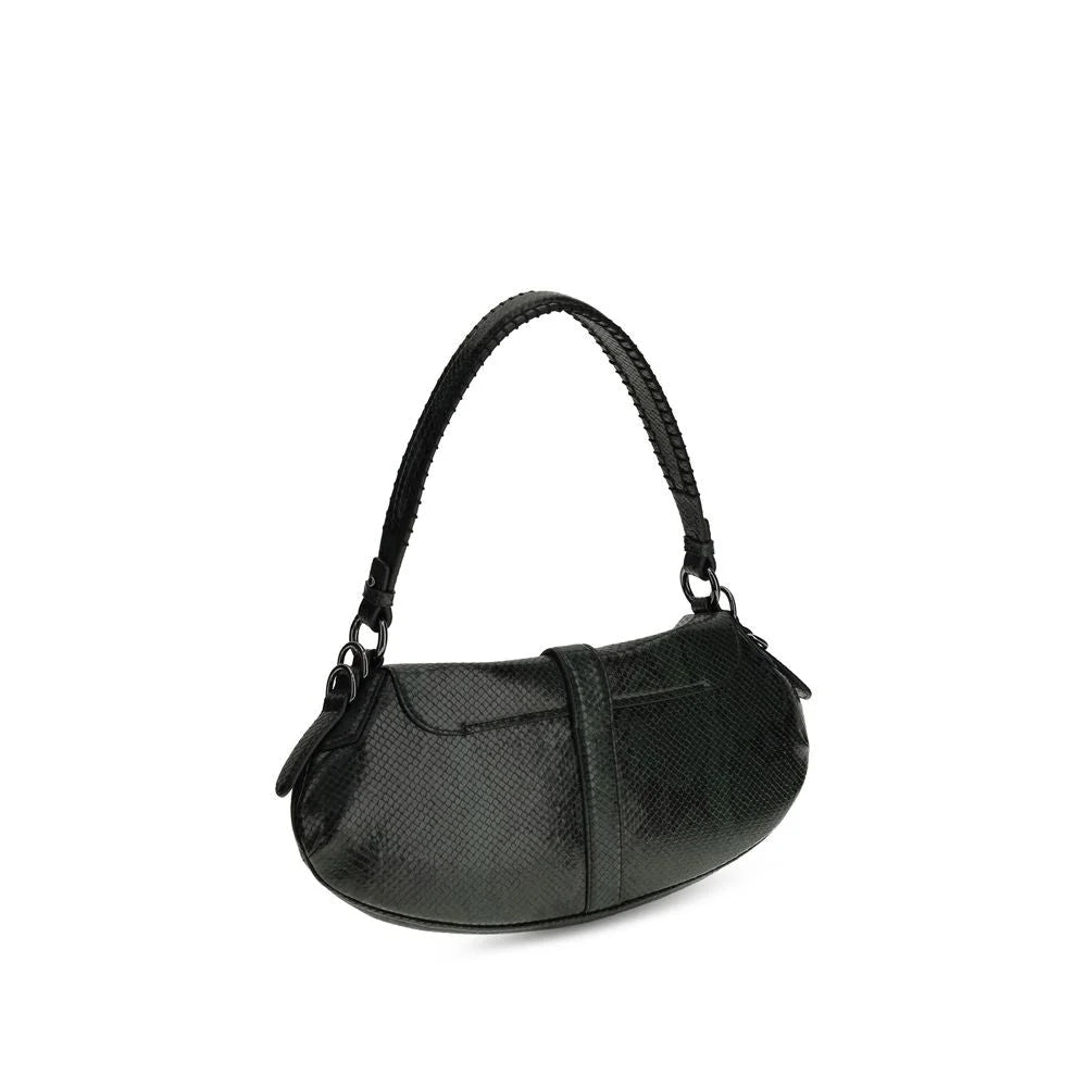 Ganni Blue Recycled Leather Shoulder Bag