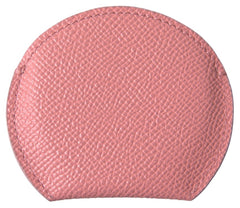 Dolce & Gabbana Pink Calfskin Leather Round Mirror Holder