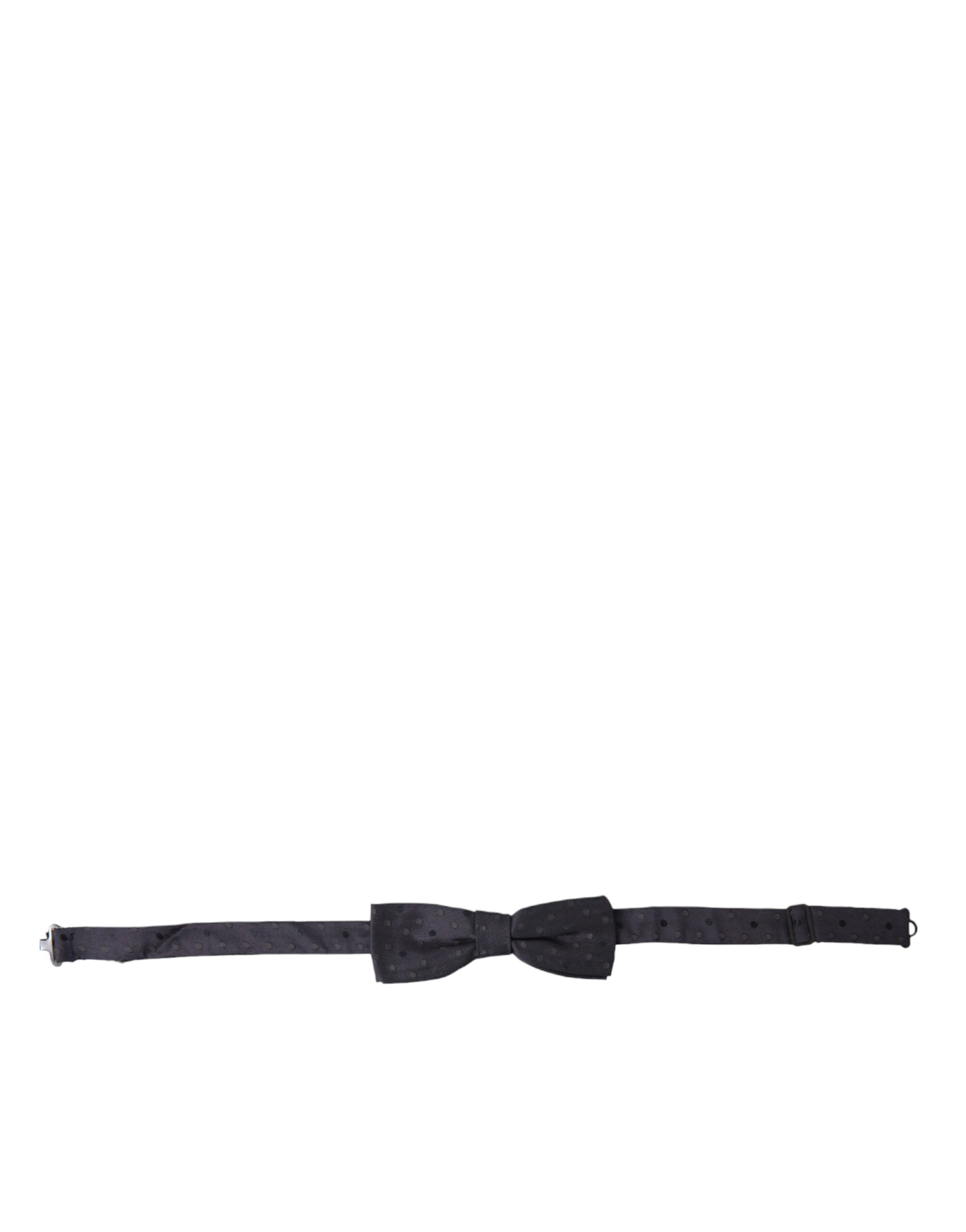 Nœud papillon Dolce &amp; Gabbana bleu à pois en soie, ajustable, pour homme