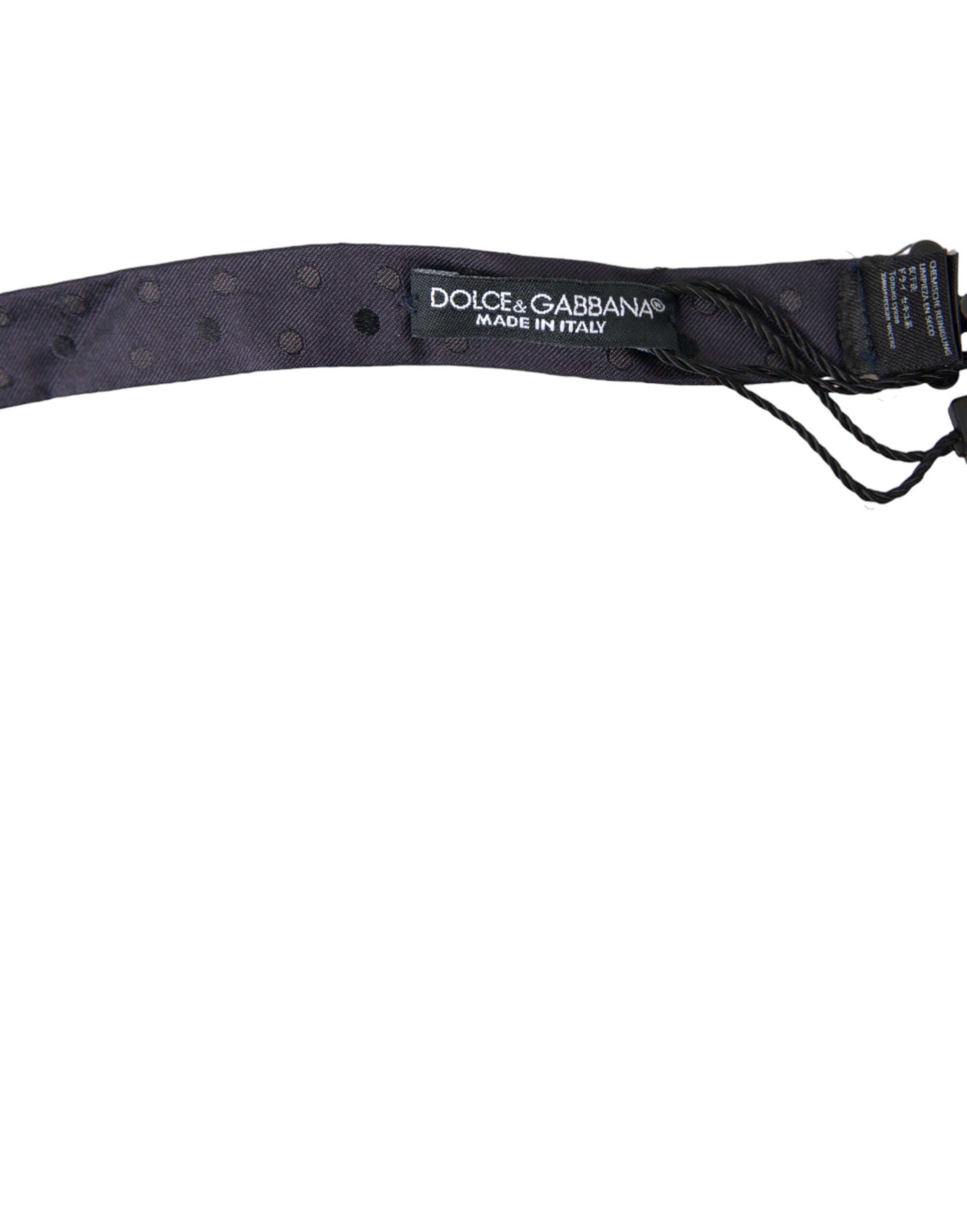 Nœud papillon Dolce &amp; Gabbana bleu à pois en soie, ajustable, pour homme