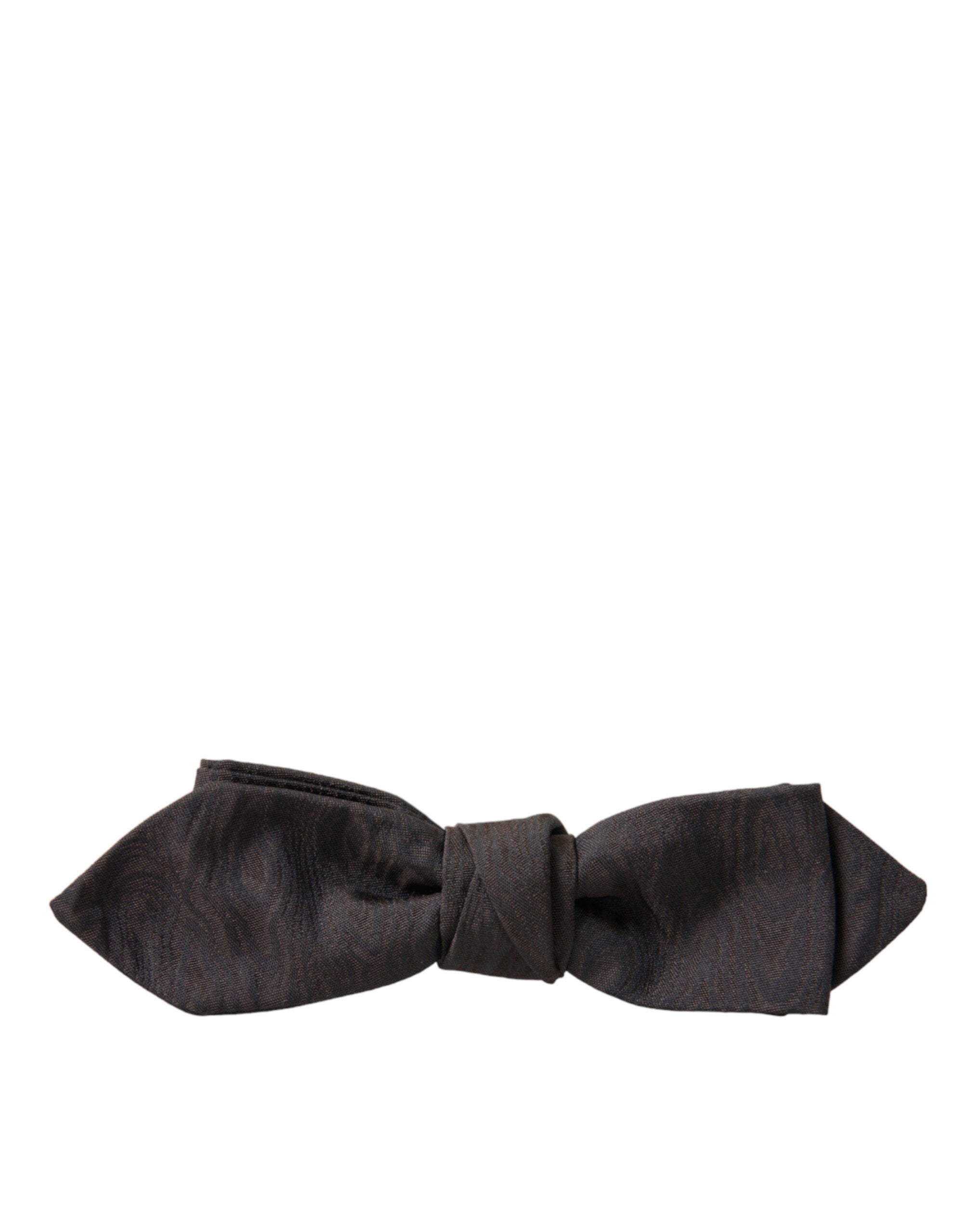 Nœud papillon Dolce &amp; Gabbana marron en polyester et soie, ajustable, pour homme