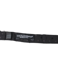 Nœud papillon Dolce &amp; Gabbana gris à pois en soie, ajustable, pour homme