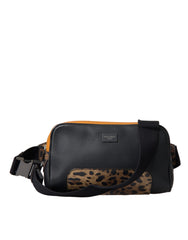 Dolce & Gabbana Black Exotic Leather Logo Belt Waist Fanny Pack Bag