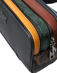 Dolce & Gabbana Black Exotic Leather Logo Belt Waist Fanny Pack Bag