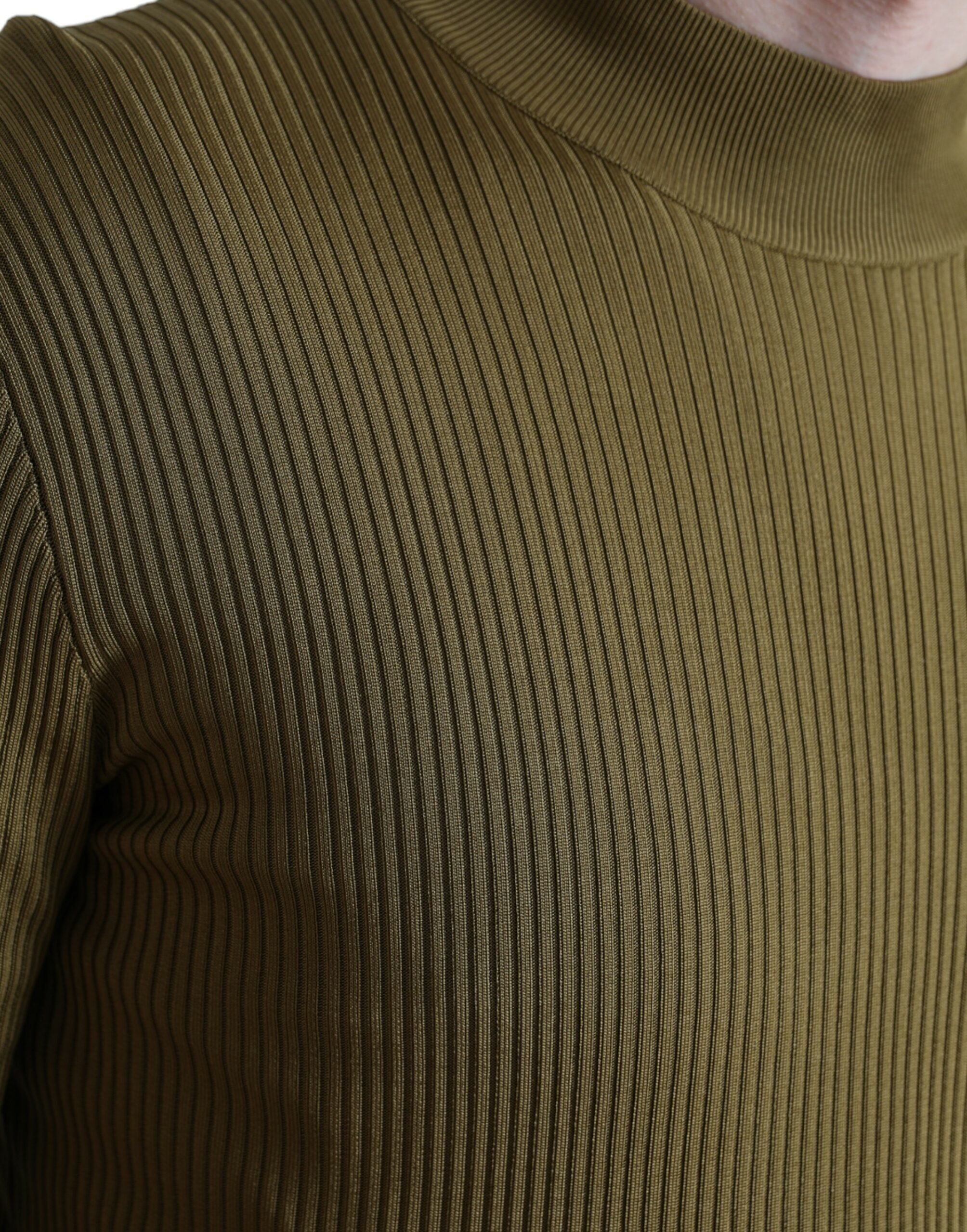 Dolce &amp; Gabbana Pullover aus Viskose in Armeegrün mit Rundhalsausschnitt