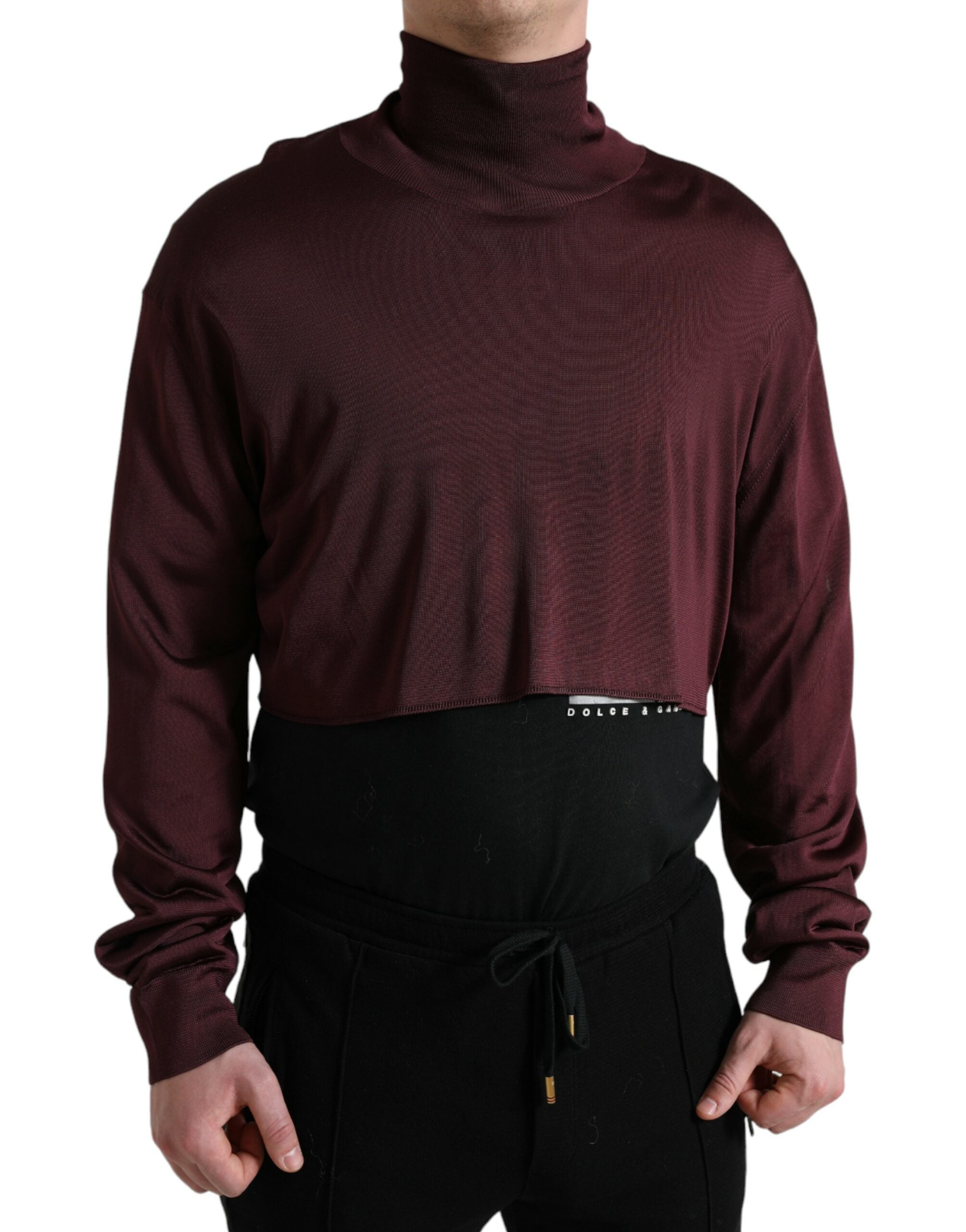 Dolce &amp; Gabbana Pullover mit Rollkragen aus bordeauxrotem Viskose