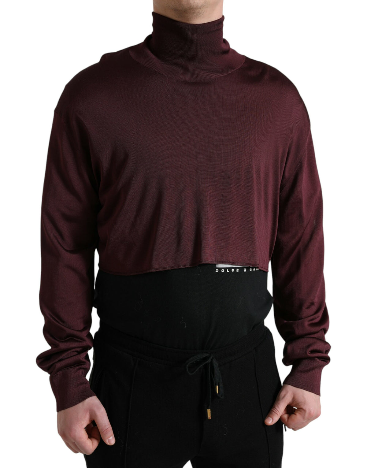 Dolce &amp; Gabbana Pullover mit Rollkragen aus bordeauxrotem Viskose