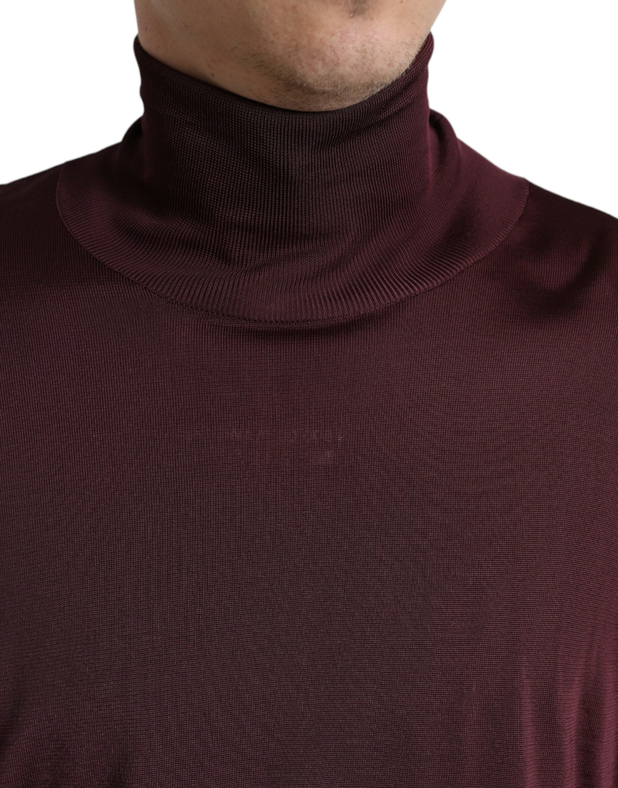 Dolce &amp; Gabbana Pullover mit Rollkragen aus bordeauxrotem Viskose