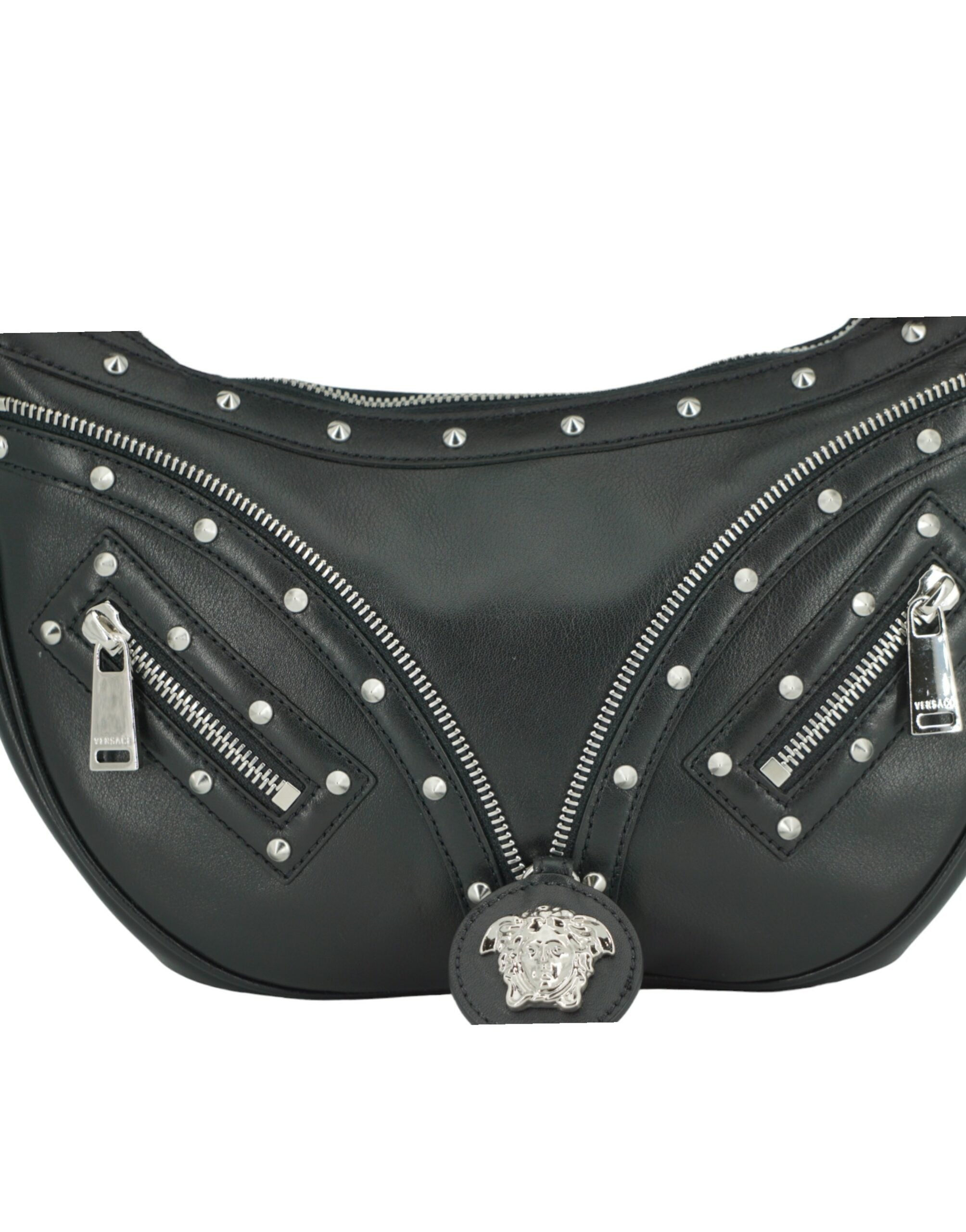 Elegante schwarze Hobo-Schultertasche von Versace
