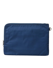 Pochette Dolce &amp; Gabbana bleue en nylon imprimé DG Milano pour homme