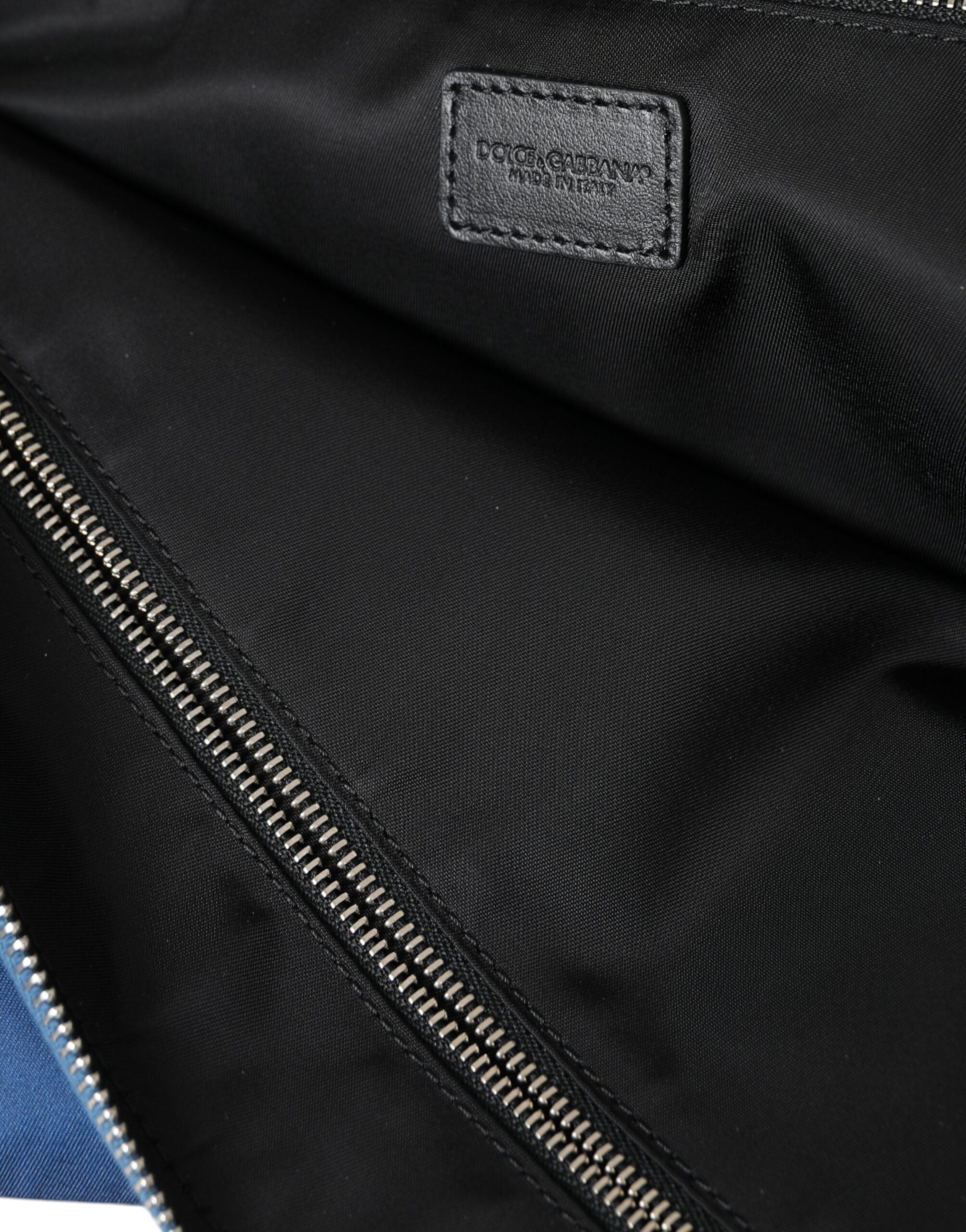Pochette Dolce &amp; Gabbana bleue en nylon imprimé DG Milano pour homme