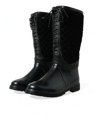 Bottes de pluie Dolce &amp; Gabbana Chioggia en daim noir