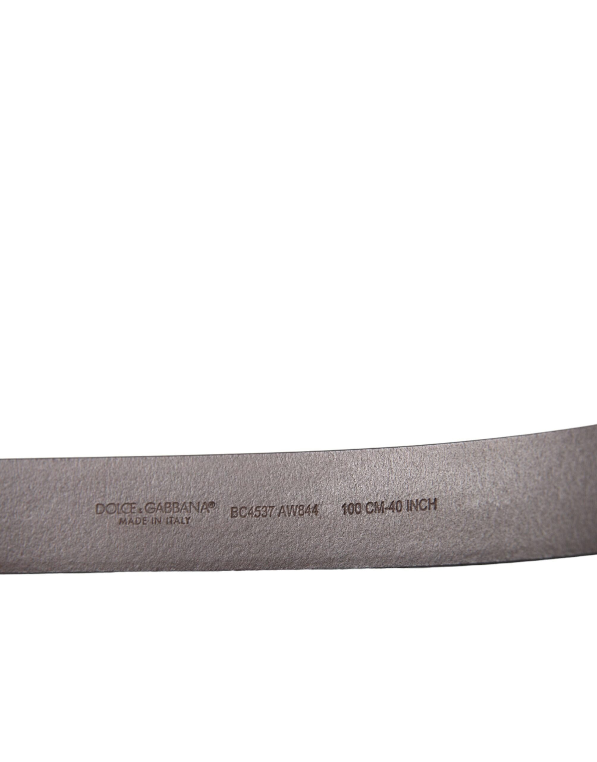 Dolce &amp; Gabbana Gürtel aus braunem Kalbsleder mit goldener Metallschnalle