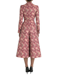 Dolce & Gabbana Pink Floral Jacquard Slim Fit 2 Piece Suit