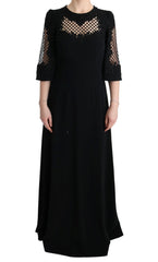 Robe longue maxi noire stretch Dolce &amp; Gabbana