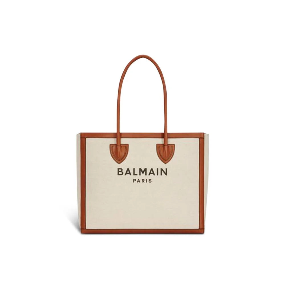 Balmain Beige Cotton Tote Bag