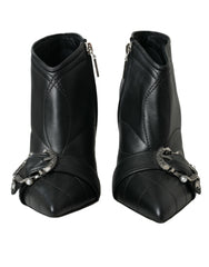 Dolce &amp; Gabbana Schwarze Devotion Steppstiefel mit Schnalle