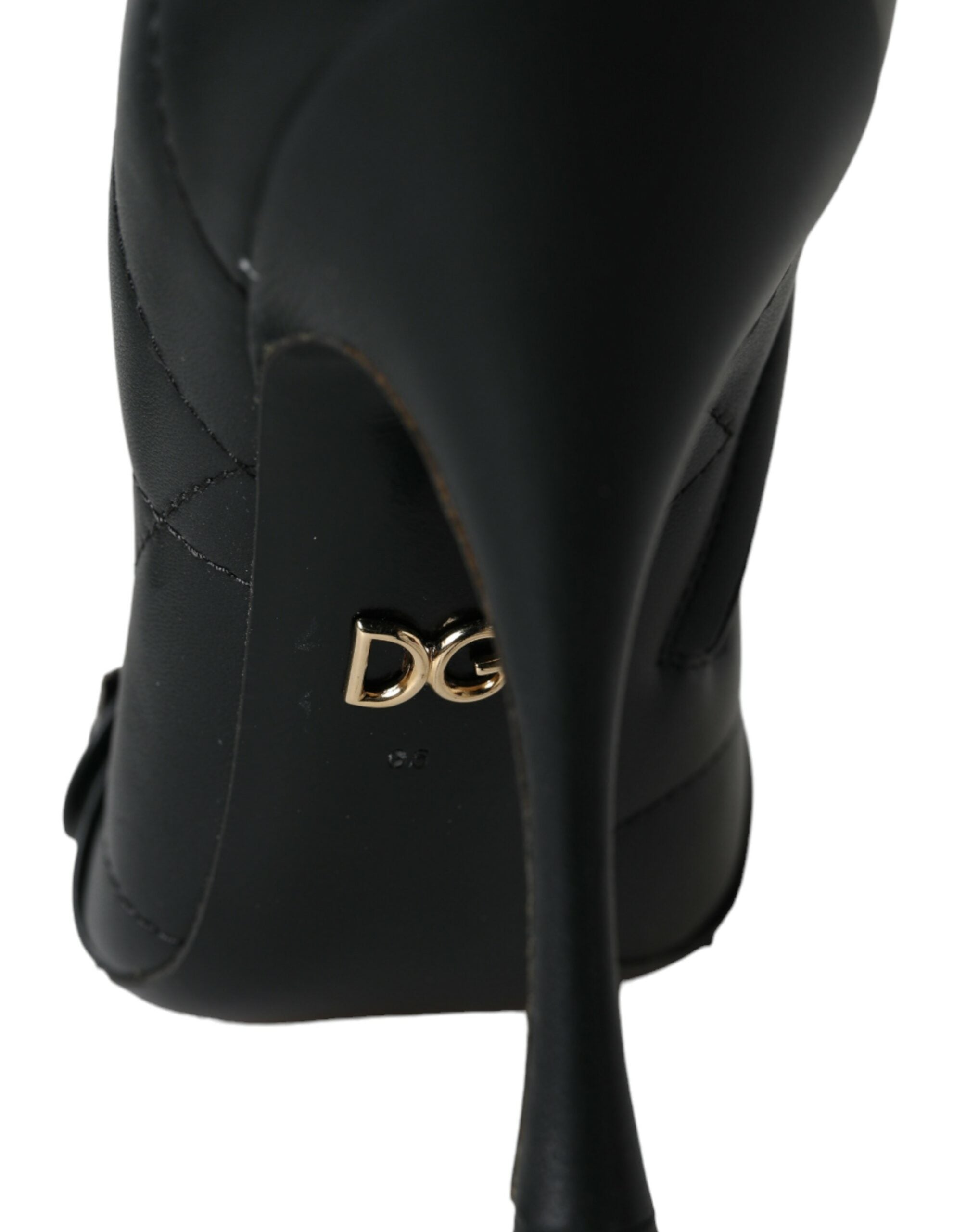 Dolce &amp; Gabbana Schwarze Devotion Steppstiefel mit Schnalle