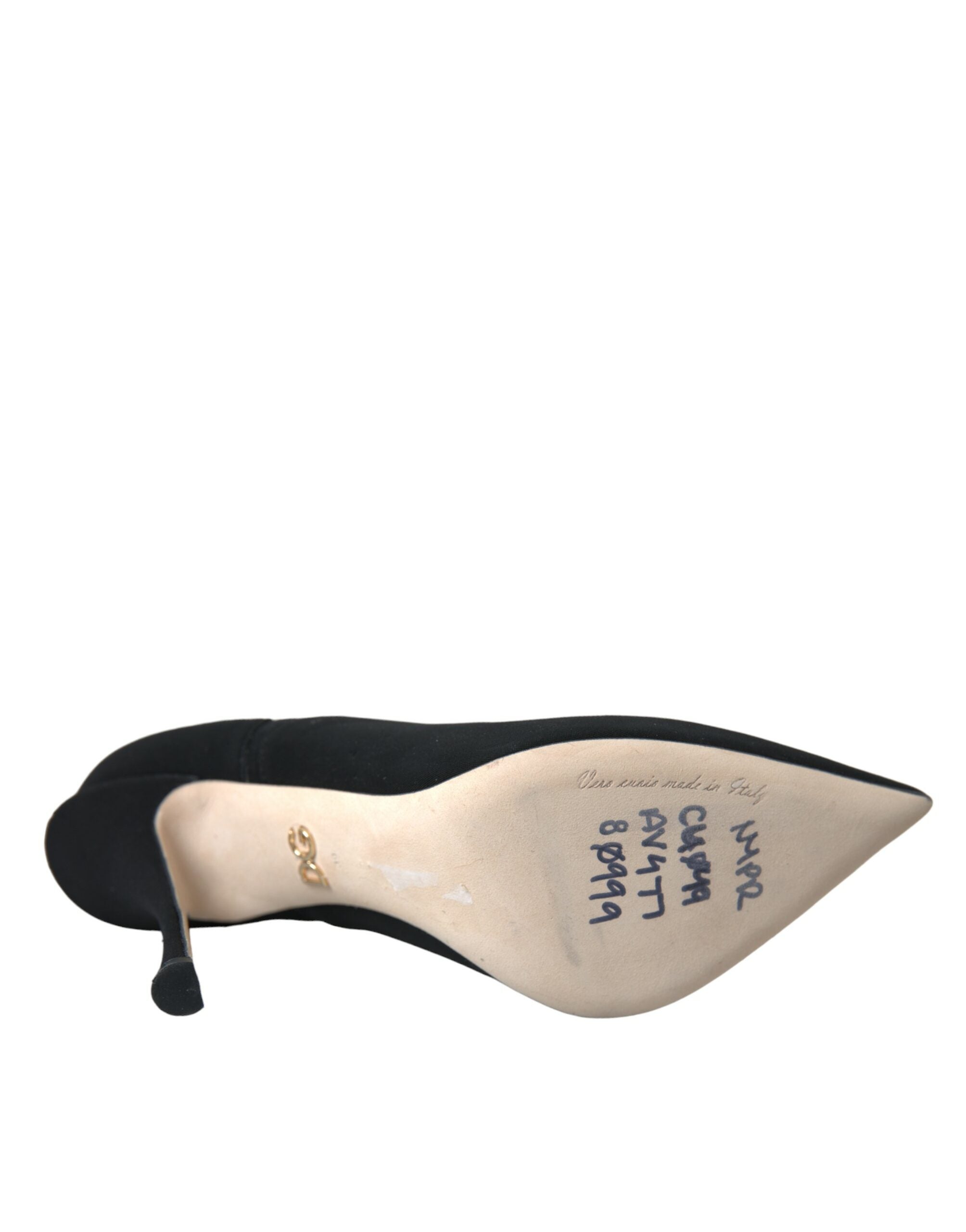 Dolce &amp; Gabbana Schwarze Stiletto-Stiefel mit mittelhohem Schaft