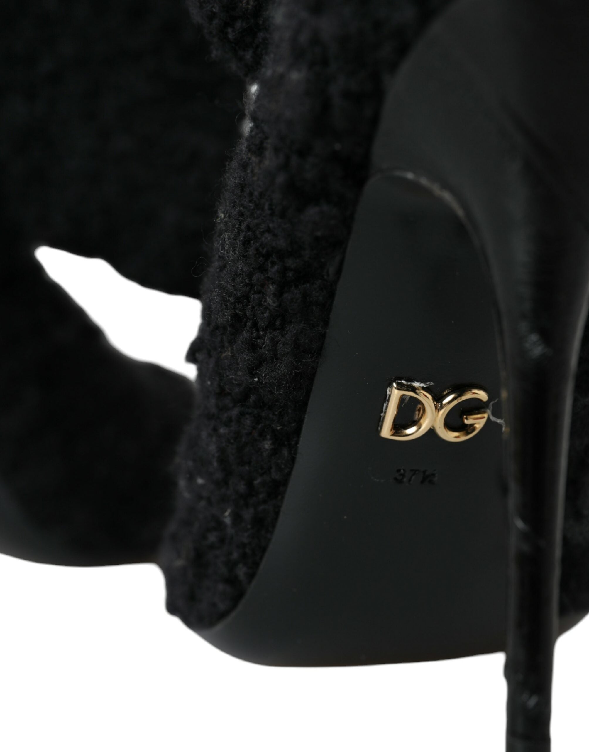 Bottes Dolce &amp; Gabbana noires à talons aiguilles mi-mollet